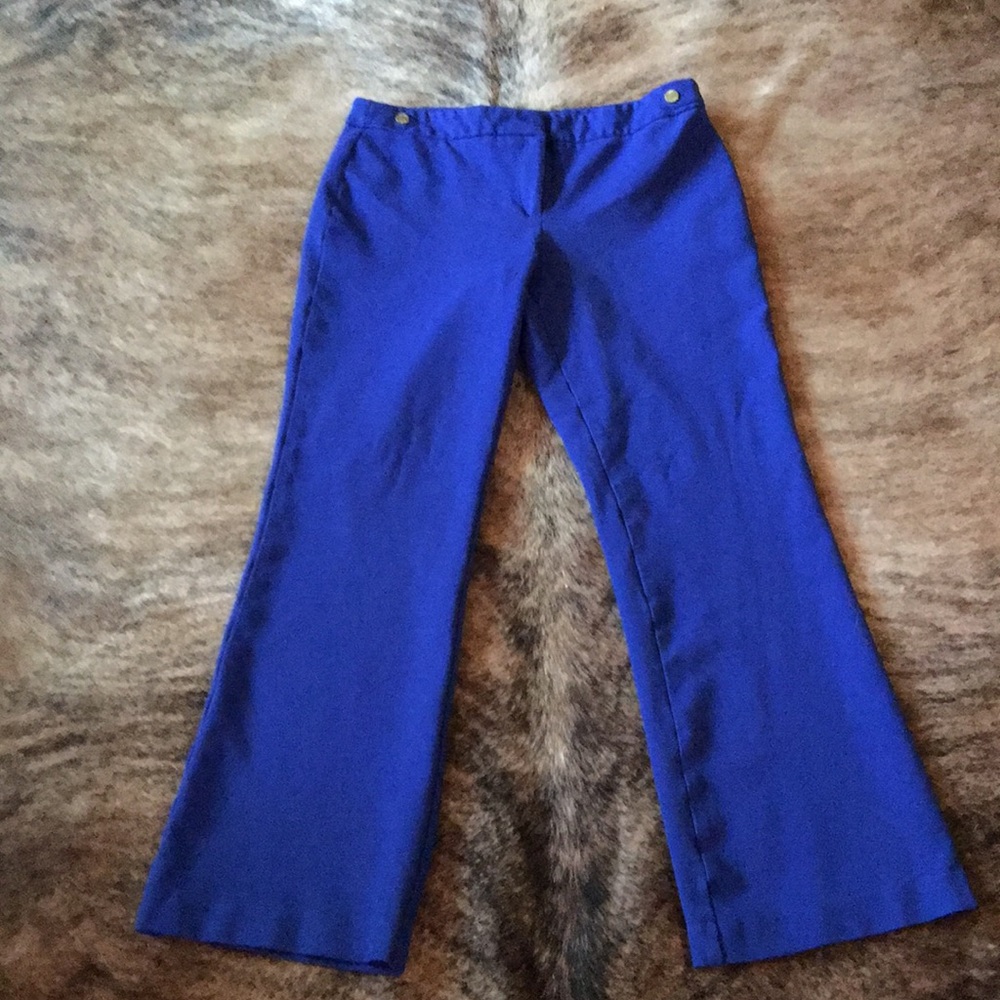 Anne Klein Royal blue dress/career pant, flare hem